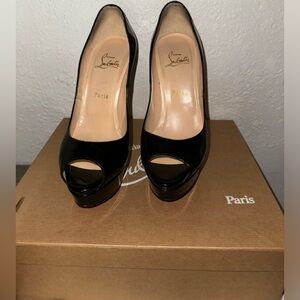 Blank Patent lady peep Louboutin shoes